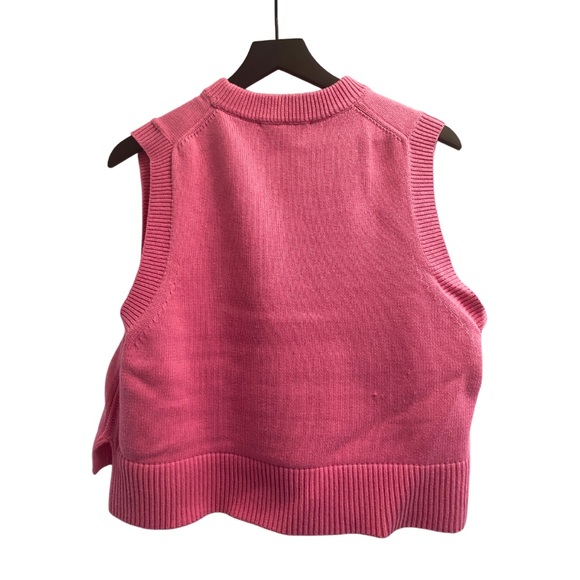 French connection sweater vest pullover pink cable knit women’s size L worn once - Picture 4 of 4